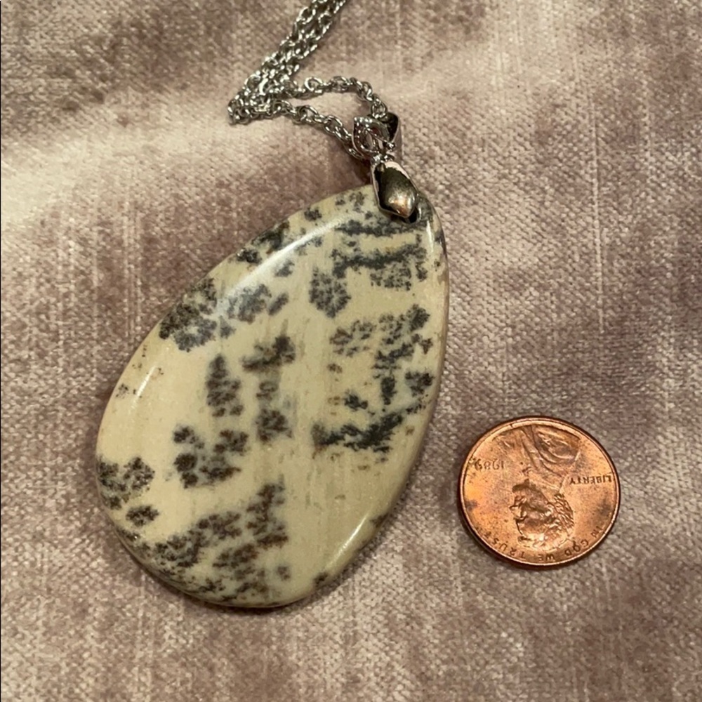 Beautiful Natural Jasper Necklace 18” chain
